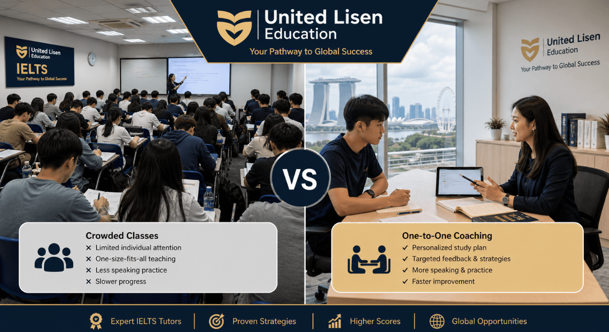 Private IELTS coaching session compared with classroom tuition